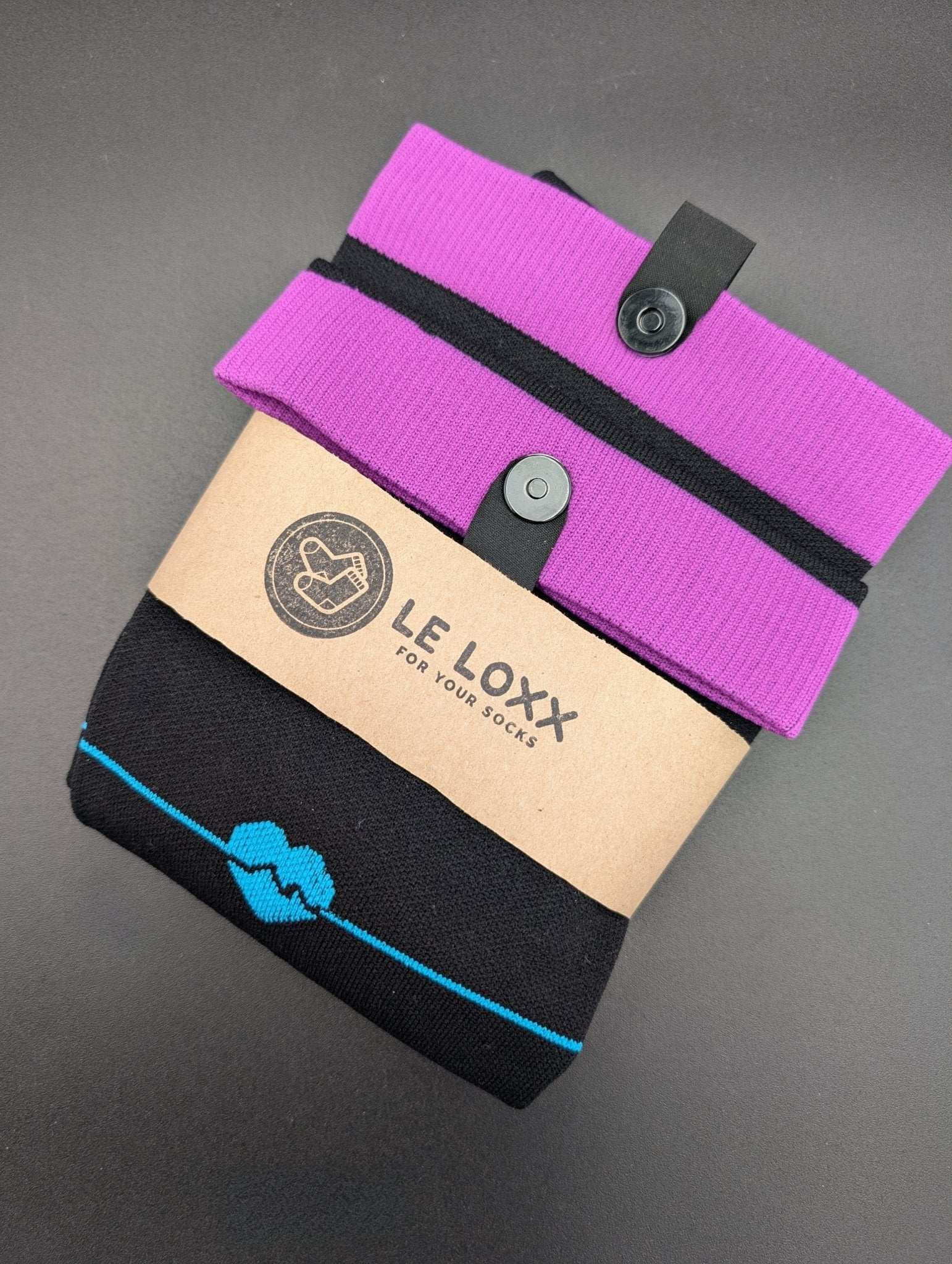 Queens Black n Purple 3XL Compression Socks – Magnetic Lock and Loop Design - Le Loxx