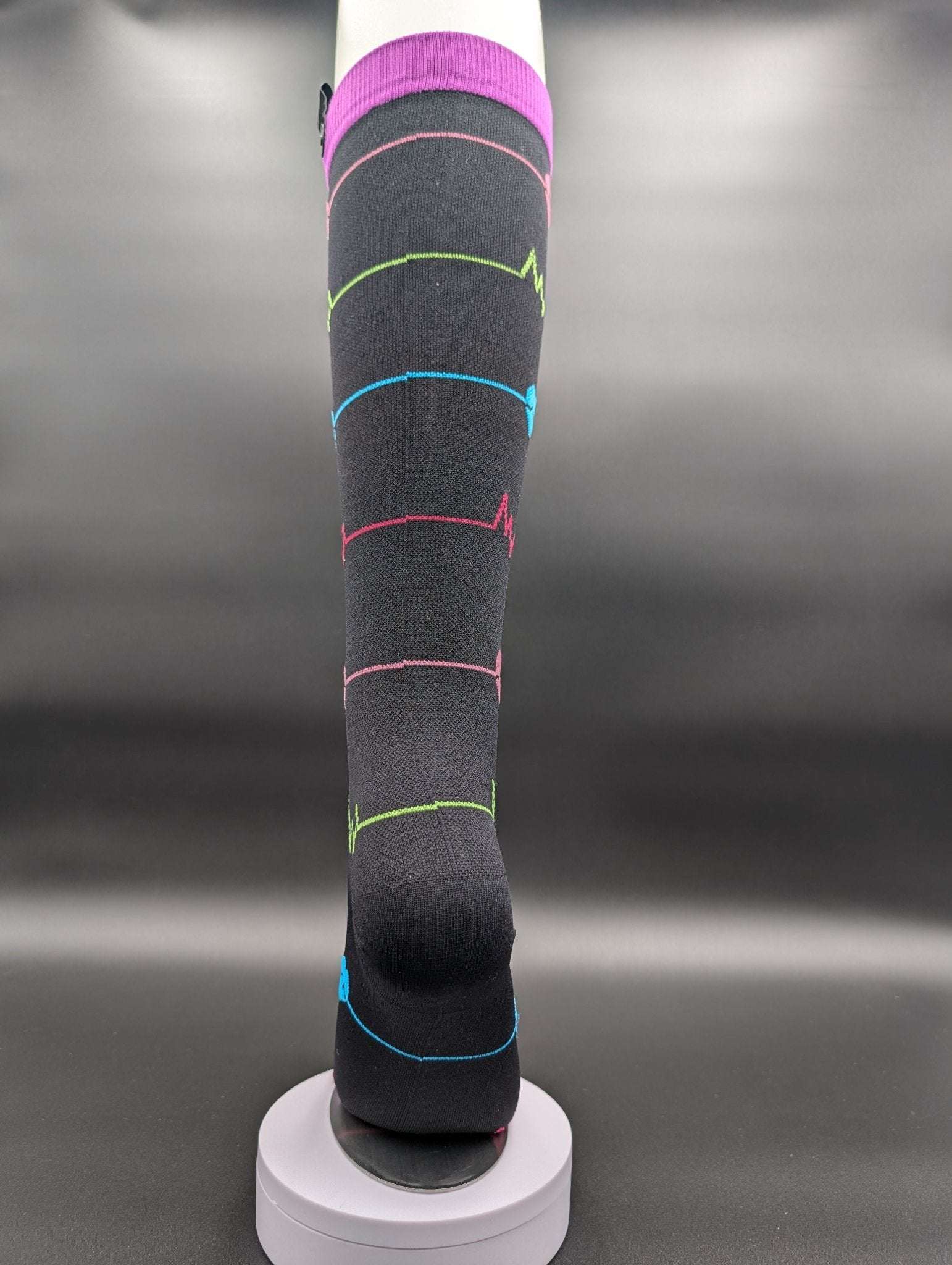 Queens Black n Purple 3XL Compression Socks – Magnetic Lock and Loop Design - Le Loxx