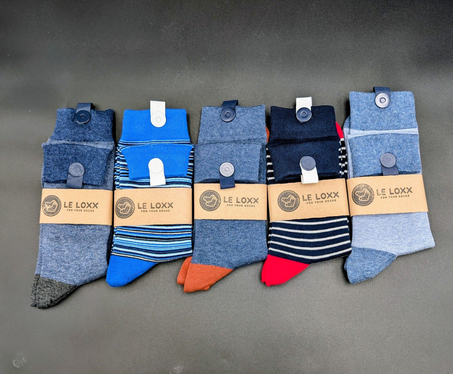Monaco Boardroom Socks X5 – Magnetic Lock and Loop Design - Le Loxx