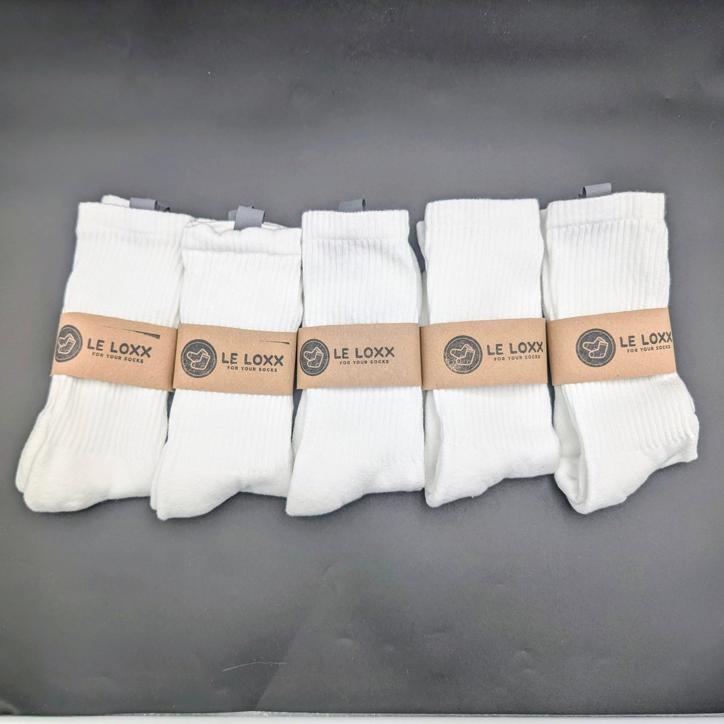 Le Loxx 5 - Pack Crew Socks – Lock - and - Loop Magnetic Closure Keeps Pairs Together, California Collection, Size 10–15 - Le Loxx