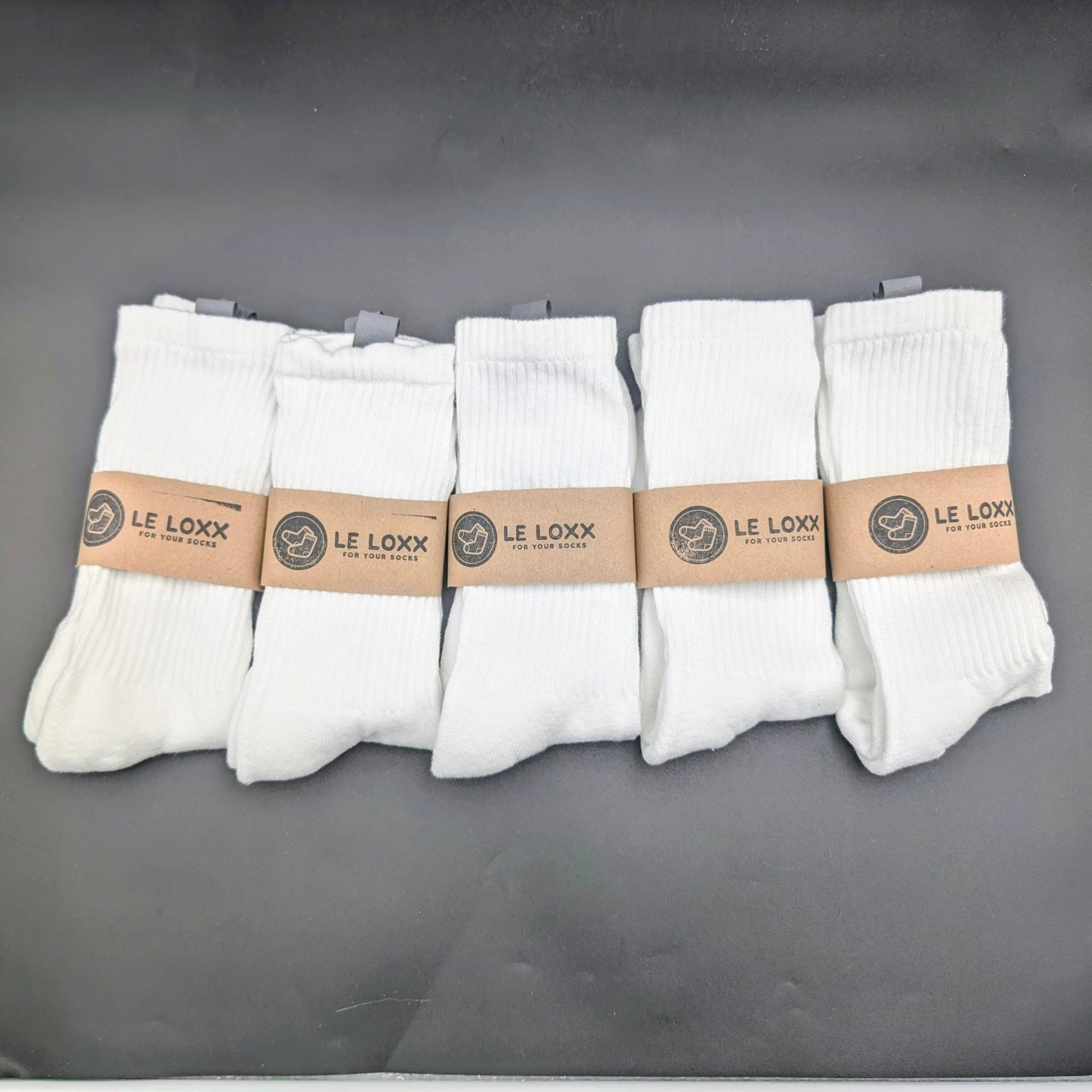 Le Loxx 5 - Pack Crew Socks – Lock - and - Loop Magnetic Closure Keeps Pairs Together, California Collection, Size 10–15 - Le Loxx