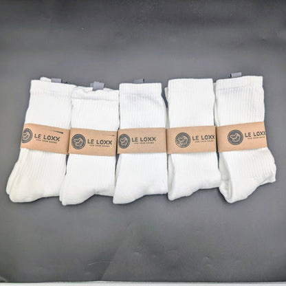Le Loxx 5 - Pack Crew Socks – Lock - and - Loop Magnetic Closure Keeps Pairs Together, California Collection, Size 10–15 - Le Loxx