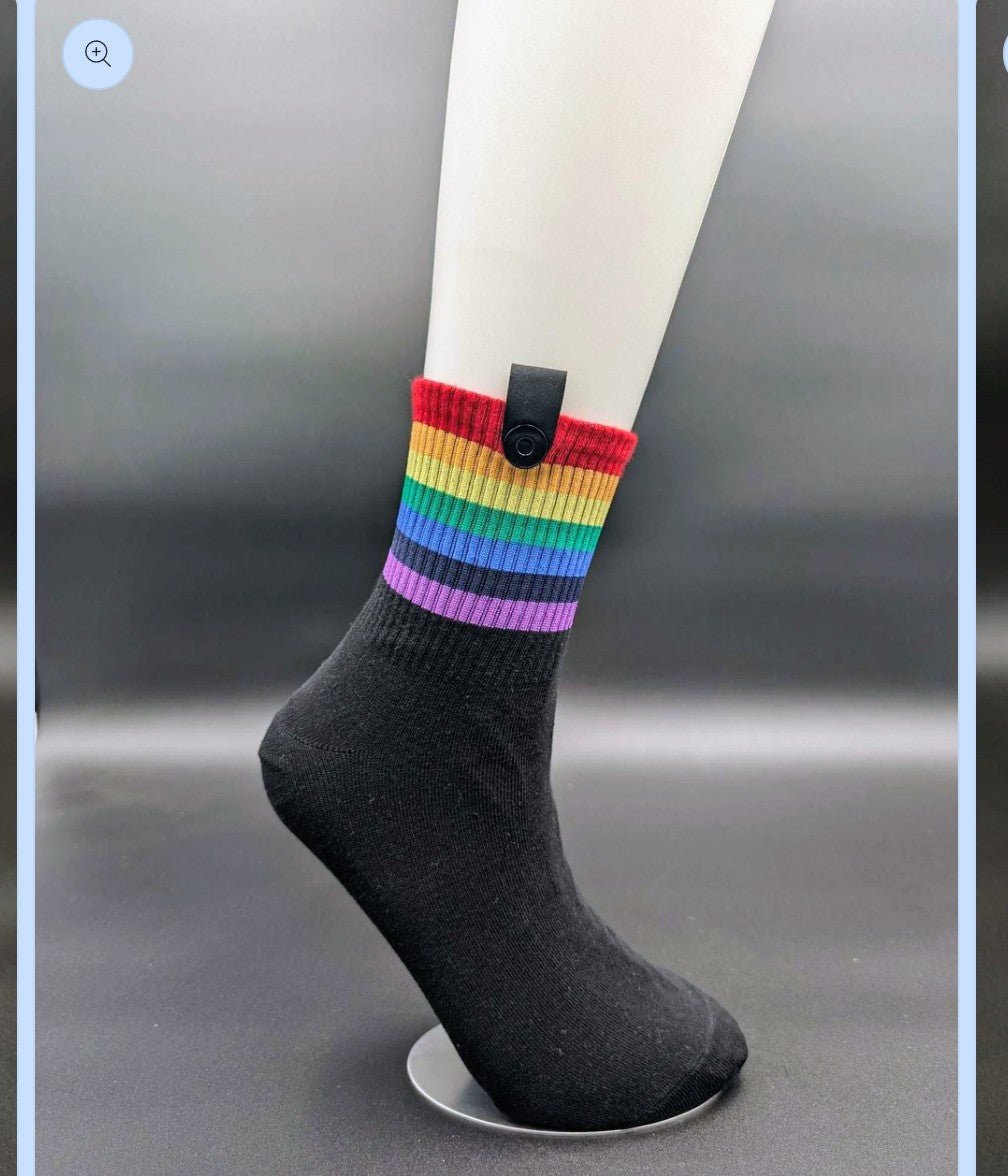 Le Loxx 5 - Pack Rainbow Ankle Socks – Lock - and - Loop Magnetic Closure Keeps Pairs Together, Size: Women's S/M 5 - 9 - Le Loxx