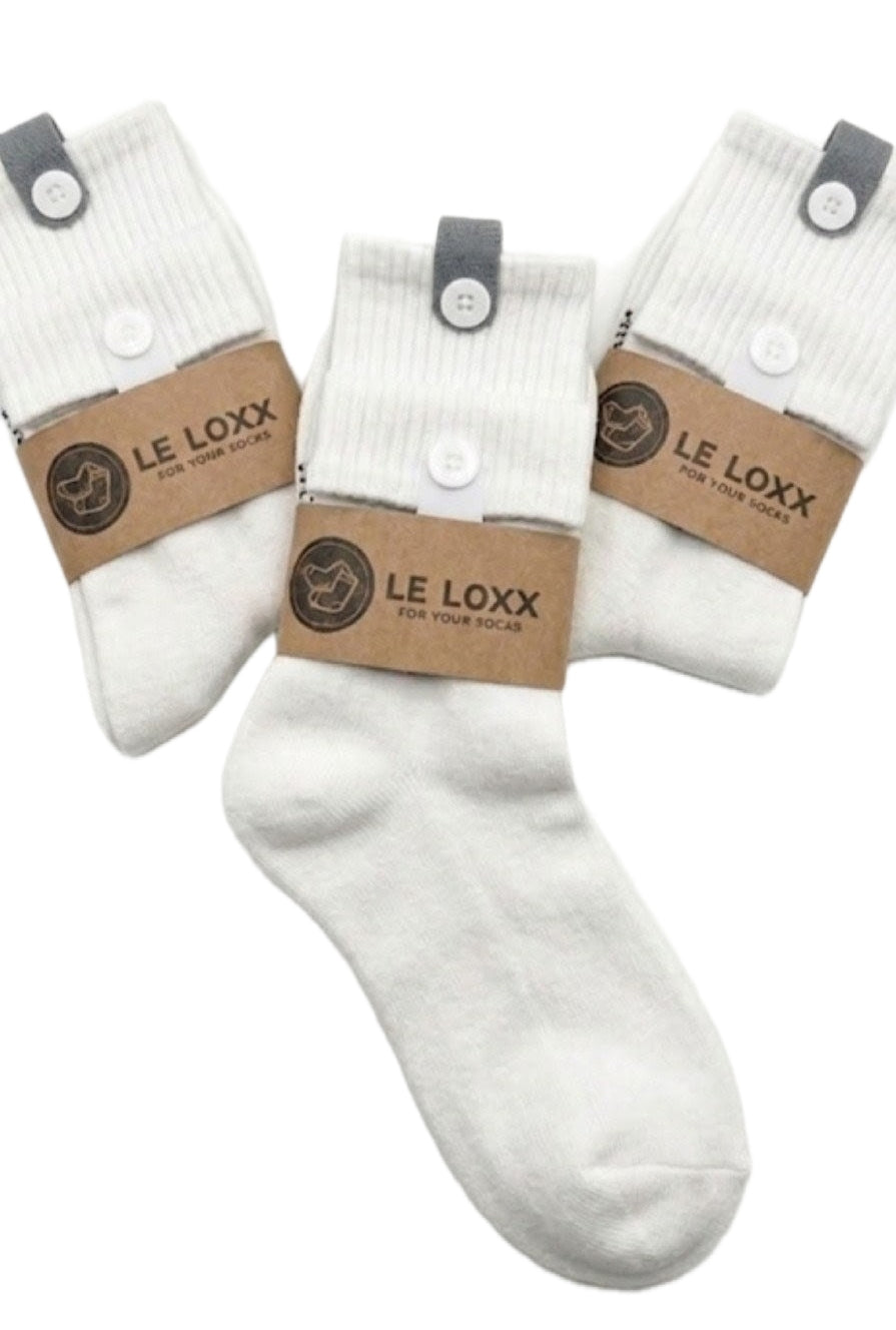 Le Loxx 3-Pack Crew Socks – Lock-and-Loop Magnetic Closure Keeps Pairs Together, California Collection, Size 9-13