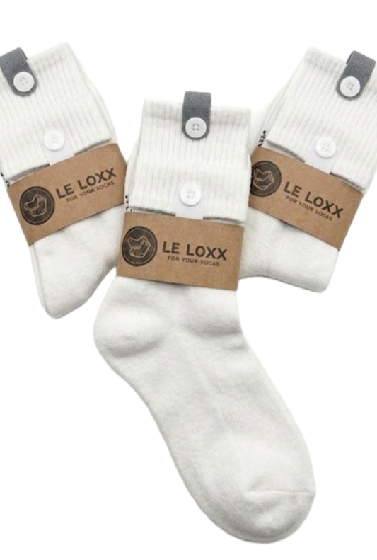 Le Loxx 3-Pack Crew Socks – Lock-and-Loop Magnetic Closure Keeps Pairs Together, California Collection, Size 9-13